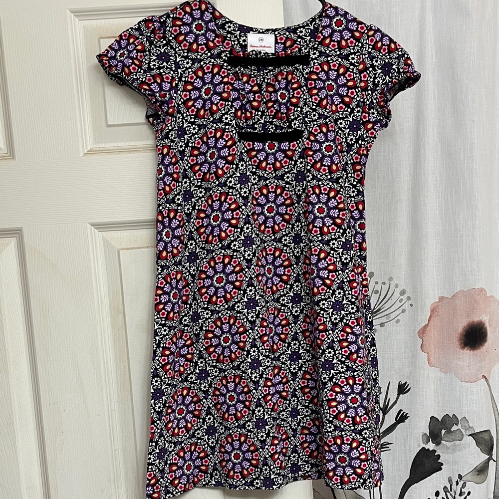 Hanna Andersson Black and Purple Floral Dress